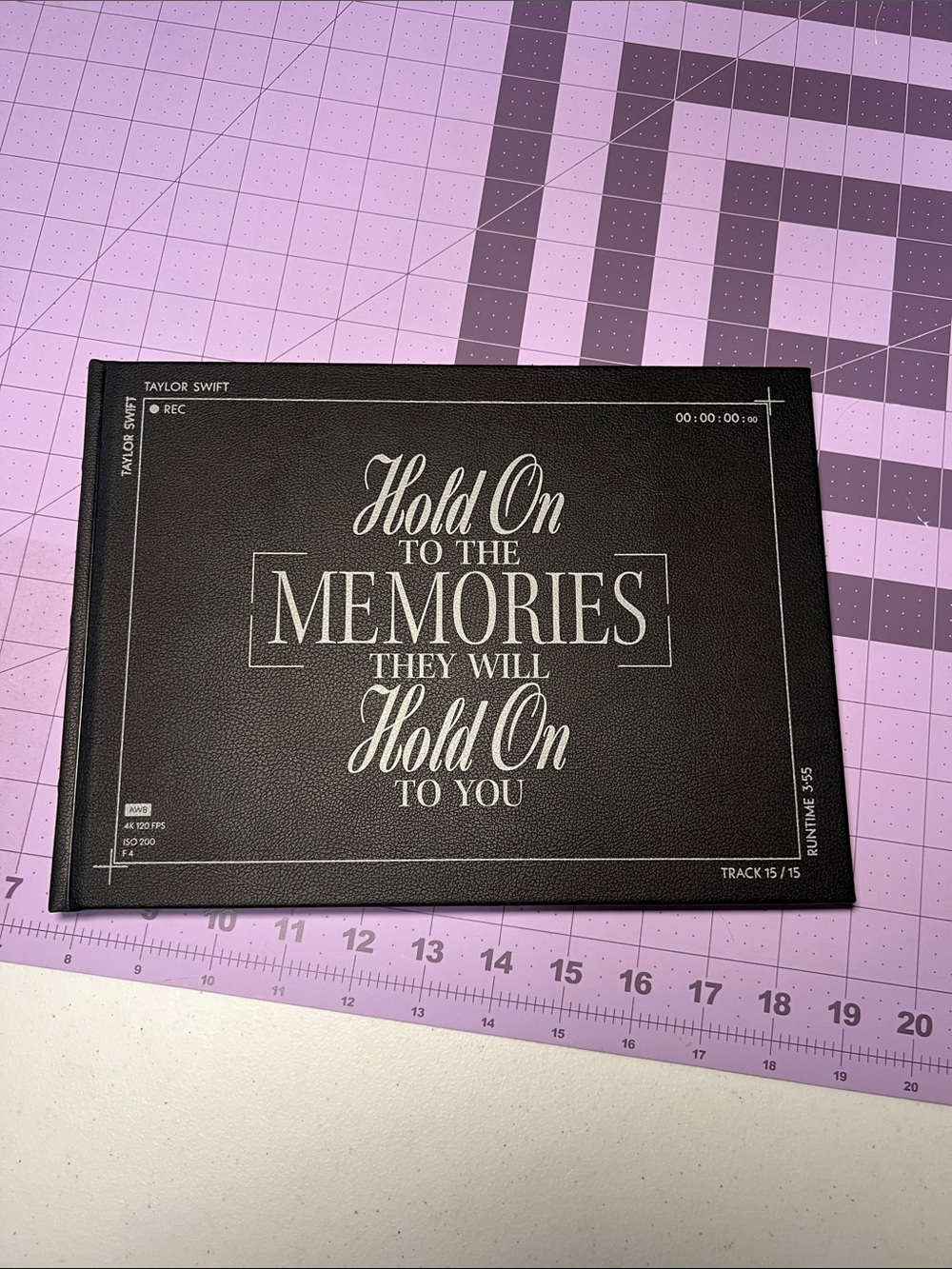 Taylor Swift “Hold on to the memories they will hold on to you” scrapbook